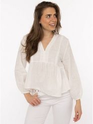 Zwillingsherz Bluzka w kolorze białym rozmiar: onesize. Białe bluzki Zwillingsherz, bez wzorów, z bawełny, bez kołnierzyka, bez ramiączek. Za 104.99 zł.