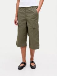 JJXX Spodnie capri Olga 12271698 Zielony Straight Fit. Zielone spodnie materiałowe JJXX, bez wzorów, z bawełny. Za 129.99 zł.