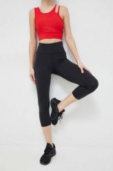 Reebok legginsy treningowe Lux kolor czarny gładkie. Czarne legginsy Reebok, bez wzorów, ze skóry. Za 199.99 zł.