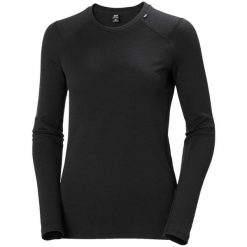 Bluza damska Helly Hansen lifa merino midweight crew. Czarne bluzy Helly Hansen, m, bez wzorów, z materiału, bez ramiączek, bez kaptura. Za 440.00 zł.