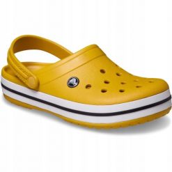 Crocs Damskie Buty Chodaki Klapki Crocband 11016 Clog. Białe klapki Crocs, bez wzorów, z materiału, bez obcasa, bez zapięcia. Za 289.99 zł.