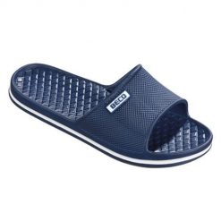 Klapki damskie Beco ciemnoniebieskie. Niebieskie klapki 47 Brand, bez wzorów, z materiału, bez obcasa, bez zapięcia. Za 180.99 zł.