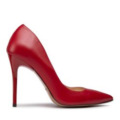 Szpilki R.Polański. Czerwone szpilki R.Polański, bez wzorów, bez obcasa, na szpilce, bez zapięcia. Za 299.99 zł.