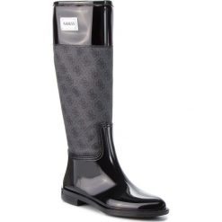 Kalosze GUESS - FLSSY3 RUB11 GREBL. Czarne kalosze Guess, ze skóry ekologicznej. Za 529.00 zł.