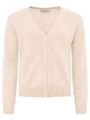 Zwillingsherz Kaszmirowy kardigan w kolorze beżowym rozmiar: L. Brązowe swetry Zwillingsherz, l, bez wzorów, z kaszmiru, bez ramiączek. Za 349.73 zł.