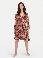 ONLY Sukienka codzienna Clemmentine 15320417 Bordowy Regular Fit. Czerwone sukienki ONLY, na co dzień, s, bez wzorów, z wiskozy, bez kołnierzyka, bez ramiączek, proste. Za 99.99 zł.