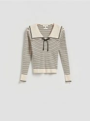 Sweter z wełną - wielobarwny. Swetry Reserved, l, bez wzorów, z dzianiny, bez ramiączek. Za 239.99 zł.