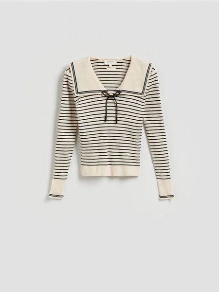 Sweter z wełną - wielobarwny. Swetry Reserved, l, bez wzorów, z dzianiny, bez ramiączek. W wyprzedaży za 159.99 zł.