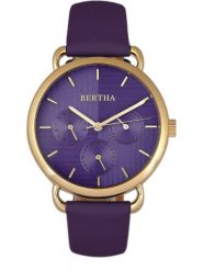 Bertha Zegarek kwarcowy "Gwen" w kolorze złoto-fioletowym rozmiar: onesize. Różowe, analogowe zegarki Bertha, ze stali. Za 269.18 zł.