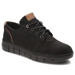 Czarne Półbuty Armodo Stylowe Obuwie Damskie. Czarne buty treningowe Armodo, bez wzorów, z jeansu, eleganckie, bez obcasa. Za 296.99 zł.