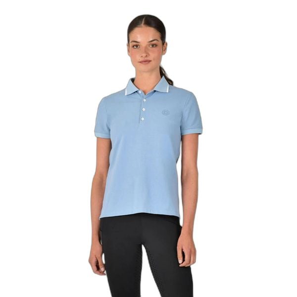 Koszulka polo do jazdy konnej z bawełny dla kobiet Dublin. Niebieskie t-shirty sportowe DUBLIN, bez wzorów, z bawełny, bez ramiączek, do jazdy konnej. Za 208.00 zł.