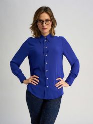 Marks & Spencer Koszula w kolorze niebieskim rozmiar: 38. Niebieskie koszule Marks & Spencer, bez wzorów, bez kołnierzyka, bez ramiączek. Za 66.31 zł.