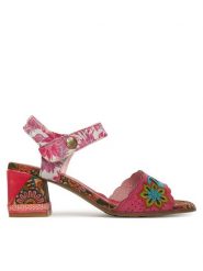 Laura Vita Sandały Jacqueso 20 Różowy. Czerwone sandały LAURA VITA, bez wzorów, ze skóry, bez obcasa, na słupku, bez zapięcia. Za 399.99 zł.