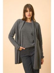 Just Cashmere Kaszmirowy kardigan "Maddie" w kolorze antracytowym rozmiar: L. Czarne swetry Just Cashmere, l, bez wzorów, z kaszmiru, bez ramiączek. Za 344.21 zł.