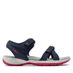 Sandały CMP. Niebieskie sandały CMP, bez wzorów, sportowe, bez obcasa, bez zapięcia. Za 199.99 zł.