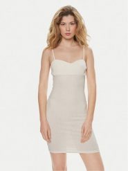 Brave Soul Sukienka letnia LDRJ-248LANA Écru Straight Fit. Sukienki Brave Soul, xs, bez wzorów, z bawełny, bez kołnierzyka, bez ramiączek. Za 139.99 zł.
