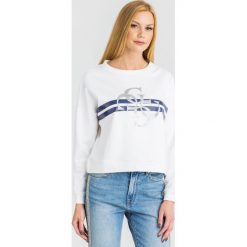 BLUZA 4G LOGO GUESS. Białe bluzy Guess, m, bez wzorów, bez ramiączek, bez kaptura. Za 319.00 zł.