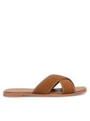 JENNY Klapki WFA2749-1 Brązowy. Brązowe klapki Jenny, bez wzorów, z syntetyku, bez obcasa, bez zapięcia. Za 69.99 zł.