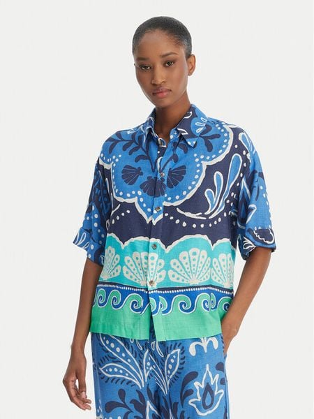 Banana Moon Koszula Hattie Clearive MYY56 Błękitny Regular Fit. Niebieskie koszule Banana Moon, l, bez wzorów, z wiskozy, bez kołnierzyka, bez ramiączek. Za 301.99 zł.