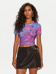 Versace Jeans Couture T-Shirt 76HAH608 Fioletowy Slim Fit. Fioletowe t-shirty Versace Jeans Couture, xs, bez wzorów, z bawełny, bez kołnierzyka, bez ramiączek. Za 379.99 zł.