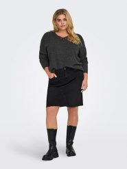 ONLY Sweter w kolorze antracytowym rozmiar: S-42/44. Czarne swetry ONLY, s, bez wzorów, z koronki, bez ramiączek. Za 114.44 zł.