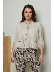 Curvy Lady Kurtka przejściowa w kolorze beżowym rozmiar: 48/50. Brązowe kurtki Curvy Lady, bez wzorów, prążkowane, klasyczne, bez kaptura. Za 88.02 zł.
