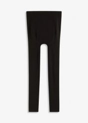 Termiczne legginsy ciążowe z polaru, z gumka w talii, z miekkiego polaru, 140 DEN. Czarne legginsy bonprix, bez wzorów, z polaru. Za 39.99 zł.
