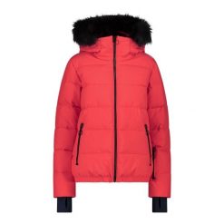 Kurtka damska narciarska CMP 34W4416F. Czerwone kurtki narciarskie CMP, na zimę, xs, bez wzorów, bez kaptura, narciarskie. W wyprzedaży za 490.50 zł.