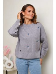Soft Cashmere Sweter w kolorze szarym rozmiar: 38/40. Szare swetry Soft Cashmere, bez wzorów, klasyczne, bez ramiączek. Za 133.89 zł.