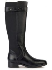 Geox Skórzane kozaki "Felicity" w kolorze czarnym rozmiar: 41. Czarne kozaki Geox, na zimę, bez wzorów, bez obcasa, bez zapięcia. Za 456.87 zł.