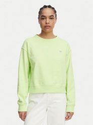 Tommy Jeans Bluza Athleisure Metallic DW0DW22996 Zielony jasny Relaxed Fit. Zielone bluzy Tommy Jeans, l, bez wzorów, z bawełny, bez ramiączek, bez kaptura. Za 409.99 zł.