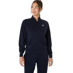 Damska bluza dresowa Asics Warm-Up. Niebieskie bluzy ASICS, bez wzorów, z dresówki, sportowe, bez ramiączek, bez kaptura. Za 282.50 zł.
