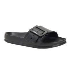 Klapki damskie Ellesse Eloise. Czarne klapki Ellesse, bez wzorów, bez obcasa, bez zapięcia. Za 69.99 zł.
