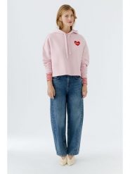 Oui Bluza w kolorze jasnoróżowym rozmiar: 38. Różowe bluzy Oui, bez wzorów, z kapturem. Za 148.96 zł.
