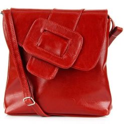 Torebka skórzana damska listonoszka DAN-A T123 czerwona. Czerwone shopper bag DAN-A, bez wzorów, ze skóry, eleganckie, bez dodatków. Za 249.99 zł.