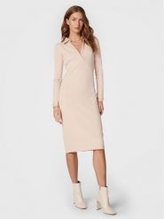Guess Sukienka codzienna Yasmine W2BK76 K8RT2 Beżowy Slim Fit. Brązowe sukienki Guess, na co dzień, s, z aplikacjami, z wiskozy, bez kołnierzyka, bez ramiączek, proste. Za 549.99 zł.
