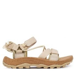 Sandały Merrell. Zielone sandały Merrell, bez wzorów, sportowe, bez obcasa, na płaskiej podeszwie, bez zapięcia. Za 399.99 zł.