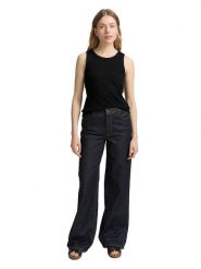 Tom Tailor Top w kolorze czarnym rozmiar: XL. Czarne topy Tom Tailor, xl, bez wzorów, z bawełny, bez kołnierzyka, bez ramiączek. Za 43.88 zł.