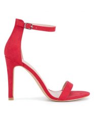 JENNY Sandały SS13814 Czerwony. Czerwone sandały Jenny, bez wzorów, z materiału, bez obcasa, na szpilce, bez zapięcia. Za 129.99 zł.