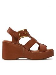 Clarks Sandały Manon Cove 26176295 Brązowy. Brązowe sandały Clarks, bez wzorów, ze skóry, bez obcasa, na koturnie, bez zapięcia. Za 279.99 zł.