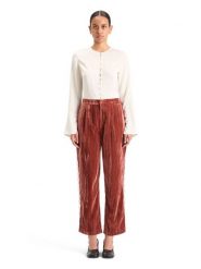 Scotch & Soda Spodnie w kolorze czerwonym rozmiar: W28. Czerwone spodnie materiałowe Scotch & Soda, bez wzorów, z materiału, z podwyższonym stanem. Za 163.26 zł.