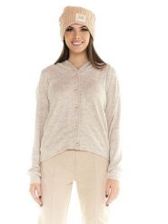 Bluza z wełna z kaptur na co dzień na siłownię. Brązowe bluzy LEONE 1947 APPAREL, l, bez wzorów, z wełny, bez ramiączek, bez kaptura. Za 168.36 zł.