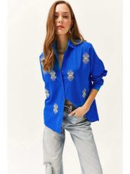 Olalook Koszula w kolorze niebieskim rozmiar: S. Niebieskie koszule Olalook, s, bez wzorów, bez kołnierzyka, bez ramiączek. Za 52.42 zł.