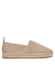 Calvin Klein Espadryle Logo Webbing HW0HW02934 Beżowy. Brązowe espadryle Calvin Klein, bez wzorów, z materiału, bez obcasa. Za 369.99 zł.