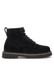 Birkenstock Botki Highwood Lace Mid W Lena 1028893 Czarny. Czarne botki Birkenstock, bez wzorów, ze lnu, bez obcasa, na płaskiej podeszwie, bez zapięcia. Za 469.99 zł.