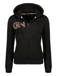 Geographical Norway Bluza "Gudite" w kolorze czarnym rozmiar: L. Czarne bluzy z kapturem Geographical Norway, l, bez wzorów, bez kaptura. Za 123.82 zł.