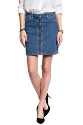 SPÓDNICA JEANSOWA LEE A LINE SKIRT MID STONEWASH L38NMG44 112108286. Niebieskie spódnice Lee, l, bez wzorów, z jeansu. W wyprzedaży za 69.99 zł.