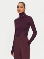 Elisabetta Franchi Golf MK-25S-47E2 Bordowy Regular Fit. Czerwone swetry Elisabetta Franchi, s, bez wzorów, z wełny, bez ramiączek. Za 849.99 zł.