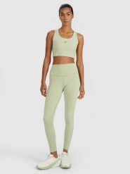 4F Legginsy treningowe szybkoschnące damskie - zielone XL. Zielone legginsy sportowe 4f, s, bez wzorów, z dzianiny, z podwyższonym stanem, na fitness i siłownię. W wyprzedaży za 99.99 zł.