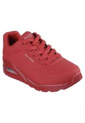 Buty sportowe Sneakersy damskie, Uno-Stand on Air. Czerwone buty treningowe Skechers, na lato, bez wzorów, z materiału, przed kostkę, bez zapięcia, trekkingowe. Za 339.99 zł.